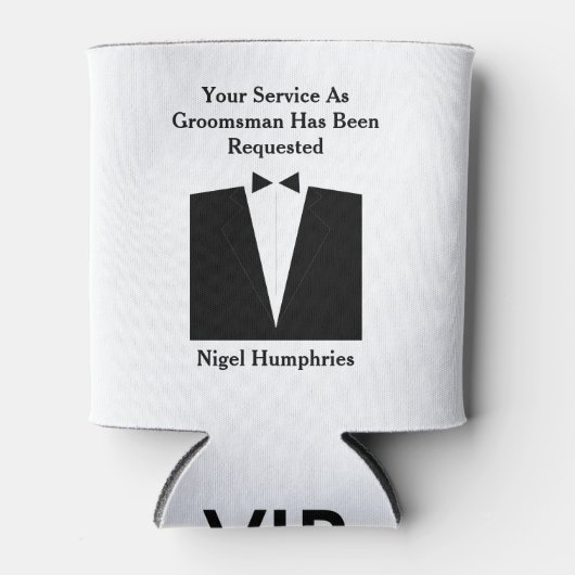 Beste man of Groomsman nodigt uit Blikjeskoeler (Voorkant)