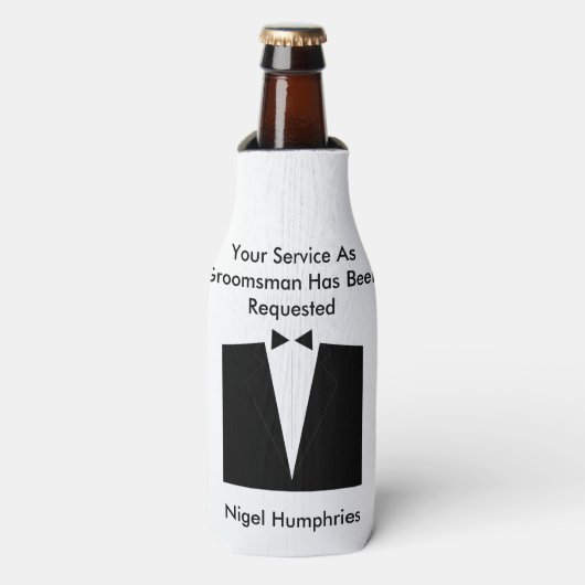 Beste man of Groomsman nodigt uit Flesjeskoeler (Fles Voorkant)