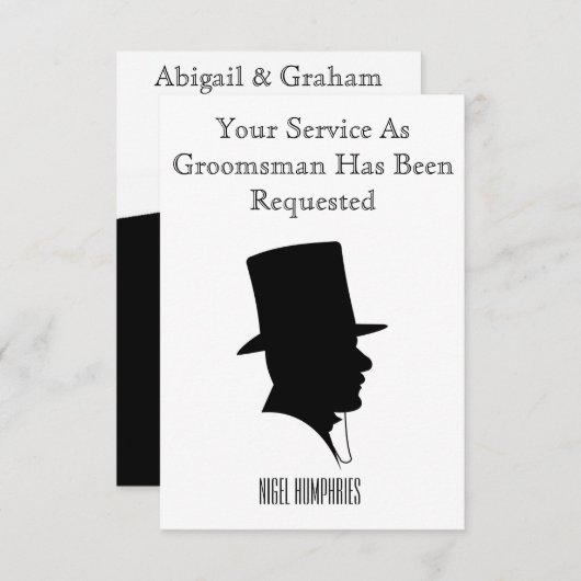 Beste man of Groomsman nodigt uit Kaart (Voorkant / Achterkant)