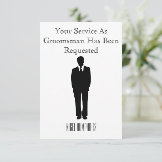 Beste man of Groomsman nodigt uit Kaart (Staand voorkant)