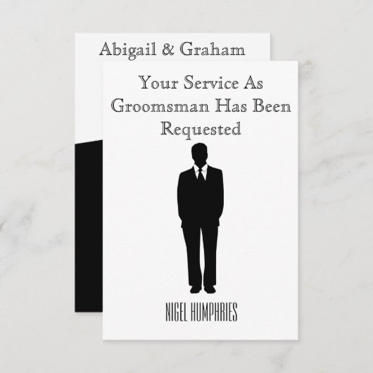 Beste man of Groomsman nodigt uit Kaart (Voorkant / Achterkant)