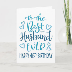 Beste man ooit 48e verjaardag typografie in blauw kaart
