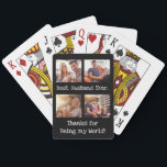 Beste man ooit 4 Foto Collage Fun Keepslag Pokerkaarten<br><div class="desc">Het beste. Husband. Altijd. Veel plezier met het koelen van vier foto's in het zwart met een leuk wit lettertype. Voeg uw eigen 4 foto's van uw man toe, of u als een stel en/of verander de tekst. Het is aan jou! Het maakt een geweldige verjaardag, vakantie of Jubileum gave!...</div>