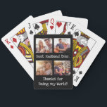 Beste man ooit 4 Foto Collage Fun Keepslag Pokerkaarten<br><div class="desc">Het beste. Husband. Altijd. Veel plezier met het koelen van vier foto's in het zwart met een leuk wit lettertype. Voeg uw eigen 4 foto's van uw man toe, of u als een stel en/of verander de tekst. Het is aan jou! Het maakt een geweldige verjaardag, vakantie of Jubileum gave!...</div>