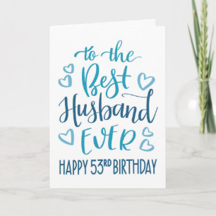 Beste man ooit 53e verjaardag typografie in blauw kaart