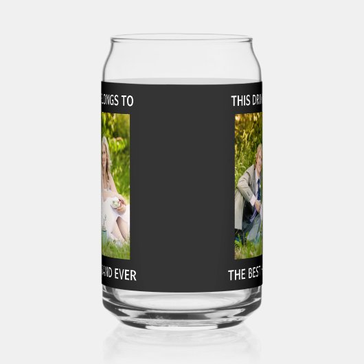 Beste man ooit foto bier blikvorm glas (Links)