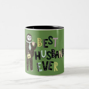 BESTE MAN OOIT Gepersonaliseerd Aangepast Whimsica Tweekleurige Koffiemok