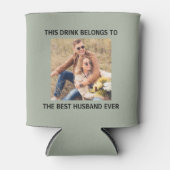 Beste man ooit gepersonaliseerde foto Sage Green Blikjeskoeler (Voorkant)