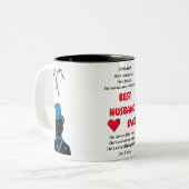 Beste man ooit & Man in tuxedo silhouet Tweekleurige Koffiemok (Voorkant links)