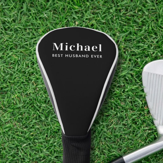 Beste man ooit Monogram Zwart Golfheadcover