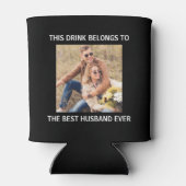 Beste man ooit - Persoonlijke foto zwart Blikjeskoeler (Achterkant)