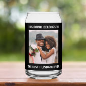 Beste man ooit - Persoonlijke foto zwart Blikvorm Glas