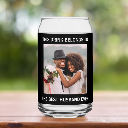 Beste man ooit - Persoonlijke foto zwart Blikvorm Glas