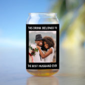 Beste man ooit - Persoonlijke foto zwart Blikvorm Glas