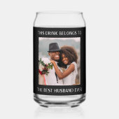 Beste man ooit - Persoonlijke foto zwart Blikvorm Glas (Voorkant)