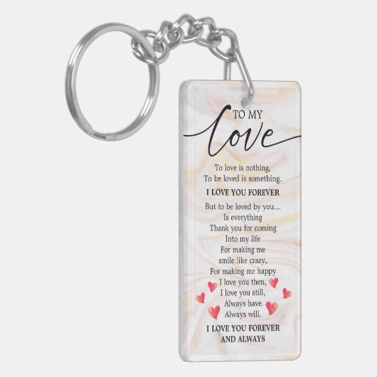 Beste man ooit romantische liefdesboodschap van vr sleutelhanger (Voorkant Links)