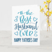 Beste man ooit Vaderdag typografie in blauw Kaart (Gele Bloem)