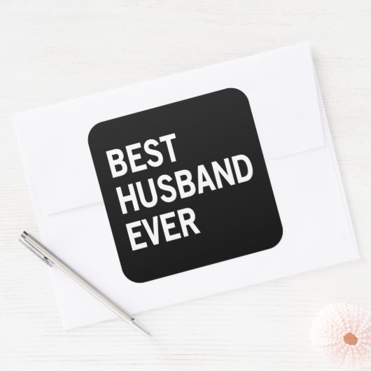 Beste man ooit vierkante sticker (Envelop)