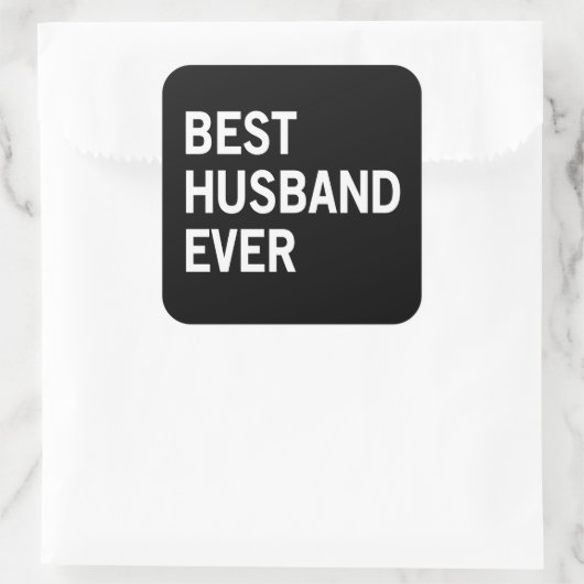 Beste man ooit vierkante sticker (Tas)