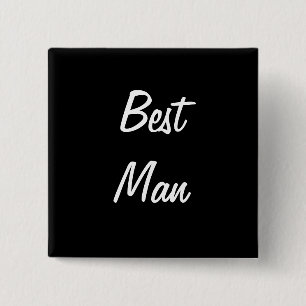 Beste man pin vierkante button 5,1 cm