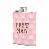 Beste man-roze en wit art-deco patroon heupfles (Links)