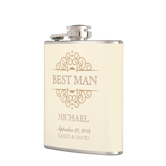 Beste Man  Scrolls Wedding Party Flask Heupfles (Links)