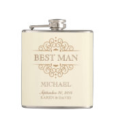 Beste Man  Scrolls Wedding Party Flask Heupfles (Voorkant)