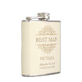 Beste Man  Scrolls Wedding Party Flask Heupfles (Rechts)
