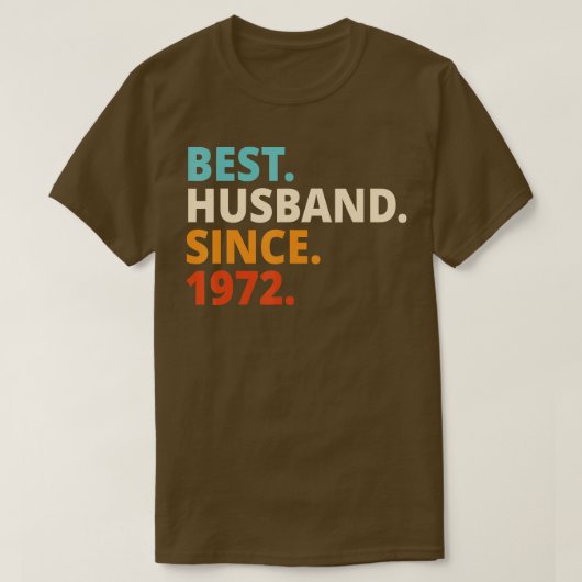 Beste man sinds 1972 50ste trouwdag t-shirt (Design voorkant)
