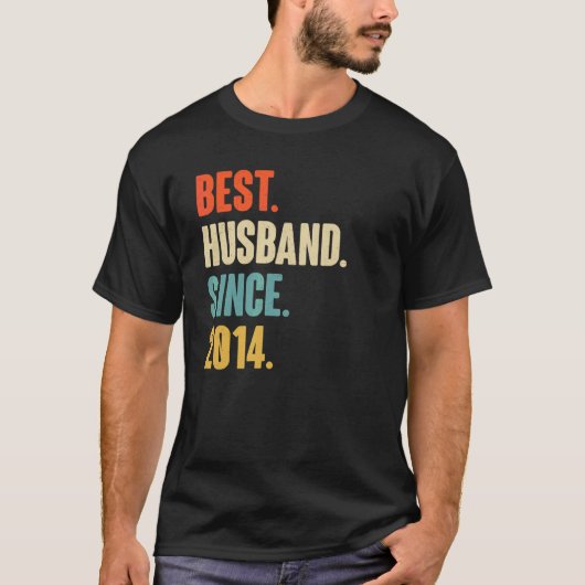 beste man sinds 2014 8e bruiloft t-shirt (Voorkant)