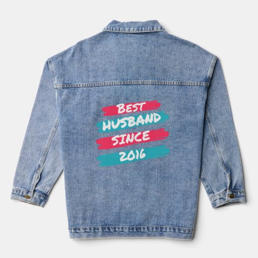 Beste man sinds 2016 8e huwelijksverjaardag denim jacket (Achterkant)