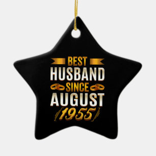 Beste man sinds augustus 1955 Funny Annivesary Keramisch Ornament