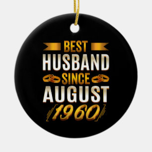 Beste man sinds augustus Funny 60th Jubileum Keramisch Ornament