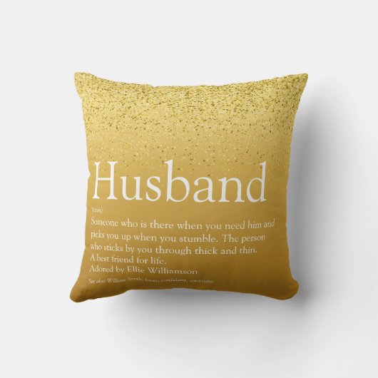 Beste man ter wereld ooit Definitie Goud Glitter Kussen (Achterkant)