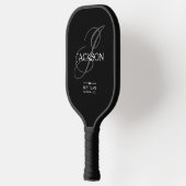 Beste Man Trouwcadeau Monogram + Naam Modern Cool Pickleball Paddle (Links)