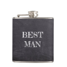 Beste Man Trouwen Zwart Krijtbord Whisky Flask