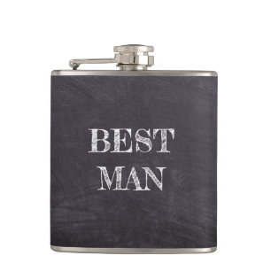 Beste Man Trouwen Zwart Krijtbord Whisky Flask Heupfles