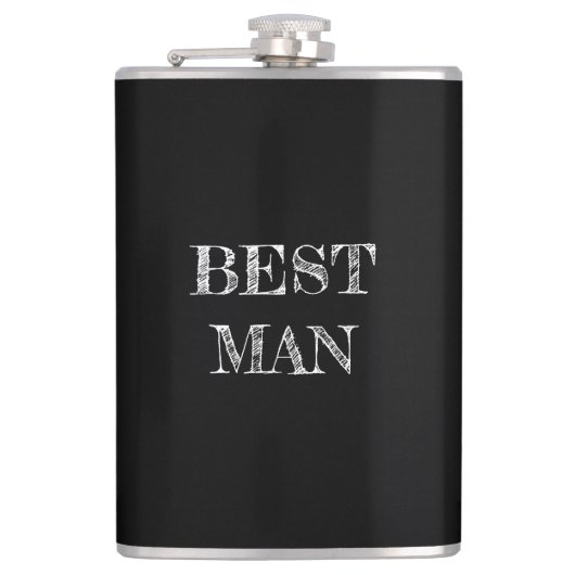 Beste Man Trouwen Zwarte Whisky Flask Heupfles (Voorkant)