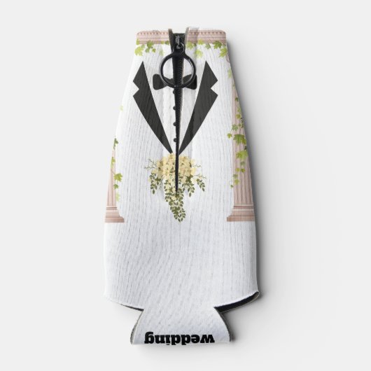 Beste Man Tuxedo flora Bruidsboog Bruidsfeest Flesjeskoeler (Achterkant)