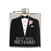 Beste man tuxedo koraal knop genaamd heup kolf heupfles (Voorkant)