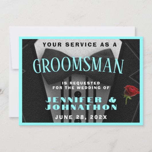 Beste man Tuxedo uitnodiging pak omhoog (Voorkant)