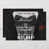 Beste man Tuxedo uitnodiging pak omhoog (Voorkant / Achterkant)