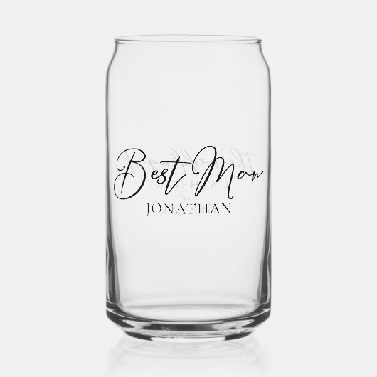 Beste man tweezijdig bruiloft blikvorm glas (Voorkant)