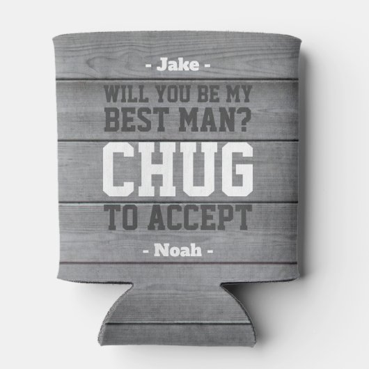 Beste man voorstel chug om te accepteren grappige blikjeskoeler (Achterkant)