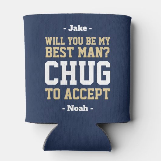 Beste man voorstel Chug om te accepteren Navy Gold Blikjeskoeler (Achterkant)