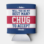 Beste Man Voorstel Chug om te accepteren Rood Wit  Blikjeskoeler (Achterkant)