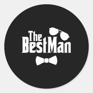 Beste Man Vrienden Bruid Bruidspaar Bachel Ronde Sticker