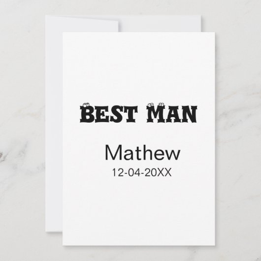 Beste man vrijgezellenfeest toevoegen naam datum e kaart (Voorkant)