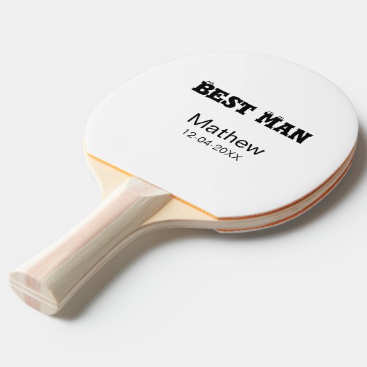 Beste man vrijgezellenfeest toevoegen naam datum e tafeltennisbatje (Voorkant Gekanteld)