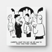 Beste man waarschuwt bruidegom. Grappige Cartoon Fotoplaat (Voorkant)